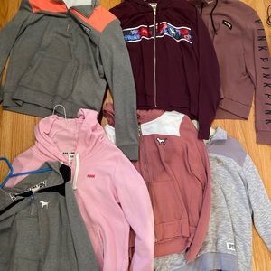 PINK zip up and hoodies